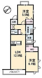 Peppergrass 2階2LDKの間取り