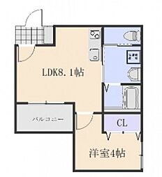 メイユールZAKI　No.12 1階1LDKの間取り