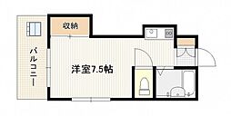 フォルテシモ住吉 4階ワンルームの間取り