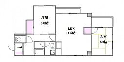 ロイヤル石田No.A 2LDKの間取図画像