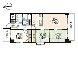 エトアール井口 5階3LDKの間取り
