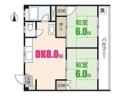 サンビレッジ 2DKの間取図画像