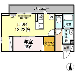 ジョイアス　スマート西条 2階1LDKの間取り