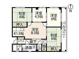 第3コーポ福島 3階4LDKの間取り