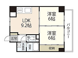 フレア21三滝 2LDKの間取図画像