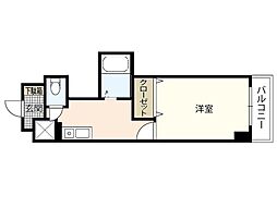 横田第二ビル 1Kの間取図画像