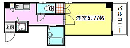センチュリー皆実 1Kの間取図画像