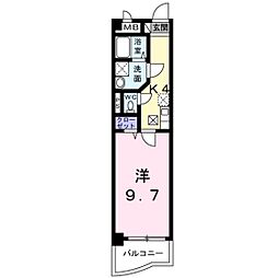 BelleDemeureヤノ 1Kの間取図画像