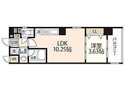 ラマンサーナ段原南 1LDKの間取図画像