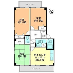 レジデンス馬木 3DKの間取図画像