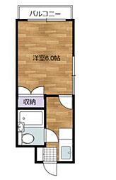 シャイン舟入 1Kの間取図画像