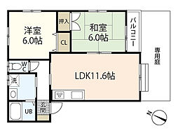 カーサピアネータ 2LDKの間取図画像