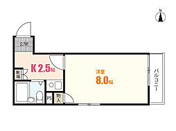 第14やたがいビル 1Kの間取図画像