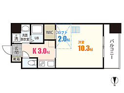 プレジールジョイ西原 1Kの間取図画像