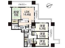アーバンビューグランドタワー 4LDKの間取図画像