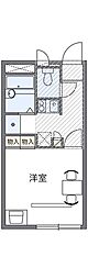 レオパレスエリアクエスト 1Kの間取図画像