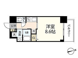 CASSIA河原町平和大通 1Kの間取図画像