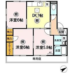 シャルマンハイツB 3DKの間取図画像