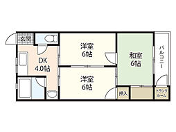 寿栄ビル6 3DKの間取図画像