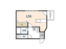 金屋町グランデ ワンルームの間取図画像