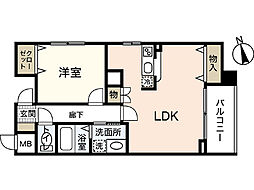 カサヴェルデ八丁堀 1LDKの間取図画像