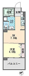 POTHOS呉三条 1DKの間取図画像