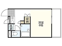 レオパレスヴィラ ワンルームの間取図画像
