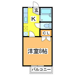 プラネット寺家C 1Kの間取図画像