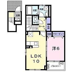 アメニティイースト 1LDKの間取図画像