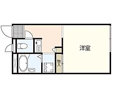レオパレス三要 1Kの間取図画像