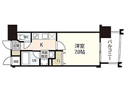 veloce4 1Kの間取図画像