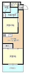 BAUHAUSEkikitaNo.31 2DKの間取図画像