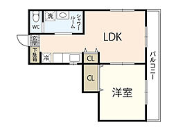 Casa&N住吉町 1LDKの間取図画像