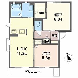 ハピネス西条C 1SLDKの間取図画像