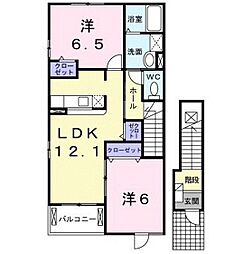 ブランシュールB 2LDKの間取図画像