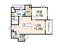 グリーンアーク雪風 1LDKの間取図画像