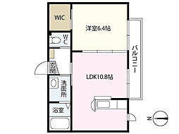 レーヴェンス温品弐番館 1LDKの間取図画像