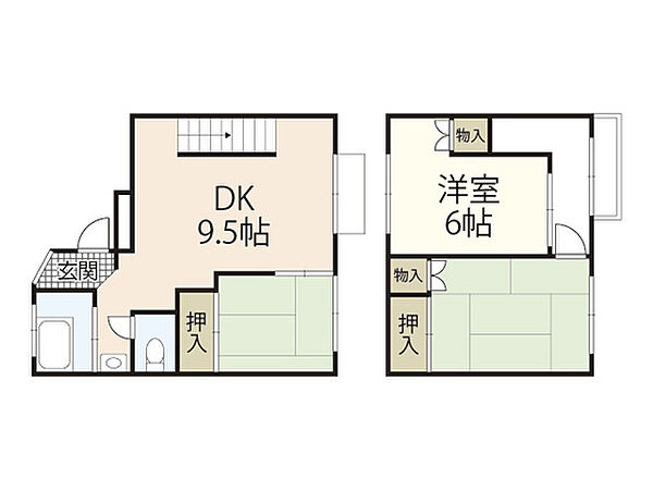 山中借家 ｜広島県広島市西区古江西町(賃貸アパート3DK・1階・59.45㎡)の写真 その2