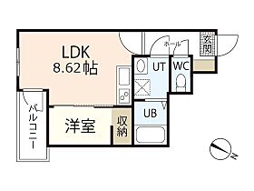 フリートフォルヴィラ古江新町B  ｜ 広島県広島市西区古江新町（賃貸アパート1LDK・3階・29.28㎡） その2