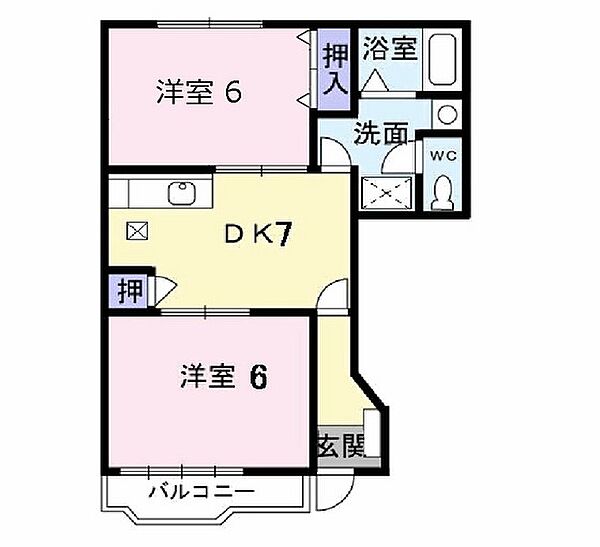 マ－ヴェラスＢ ｜広島県広島市佐伯区五日市町皆賀(賃貸アパート2DK・1階・44.34㎡)の写真 その2