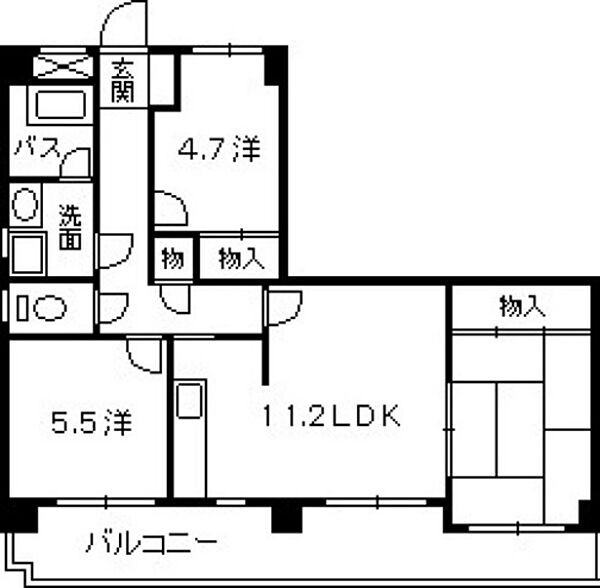第二定森ビル ｜広島県広島市西区古江東町(賃貸マンション3LDK・4階・61.34㎡)の写真 その2