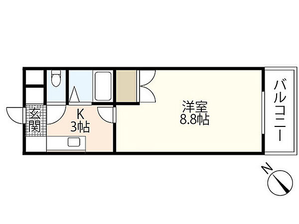 ウイル緑井 ｜広島県広島市安佐南区緑井5丁目(賃貸マンション1K・2階・24.90㎡)の写真 その2