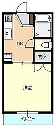ノーブルハイツ 1Kの間取図画像