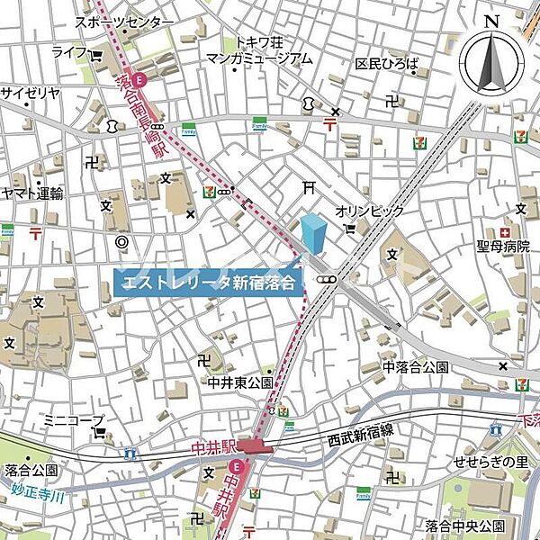 エストレリータ新宿落合 106｜東京都新宿区中落合3丁目(賃貸マンション1LDK・1階・43.07㎡)の写真 その22