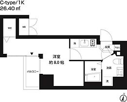 コスモリード錦糸町 204 ｜ 東京都江東区亀戸2丁目7-7（賃貸マンション1K・2階・26.40㎡） その2