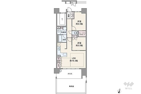 間取りは専有面...