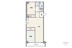 香流シャトー 2LDKの間取図画像