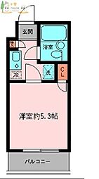 プライムアーバン鶴見寺谷 4階1Kの間取り