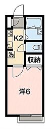 J.Mテラス5 1Kの間取図画像