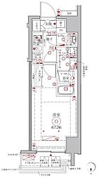 クレイシアIDZ鶴見 1Kの間取図画像